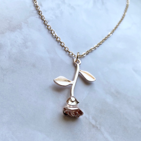 3/$15 Rose Gold Rose Necklace - Picture 2 of 4